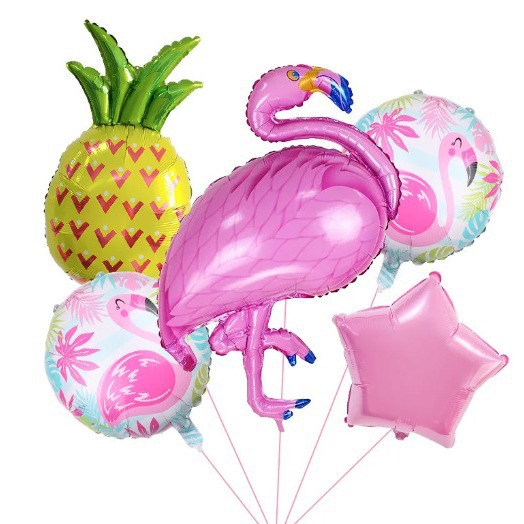 Yellow fuchsia green balloon