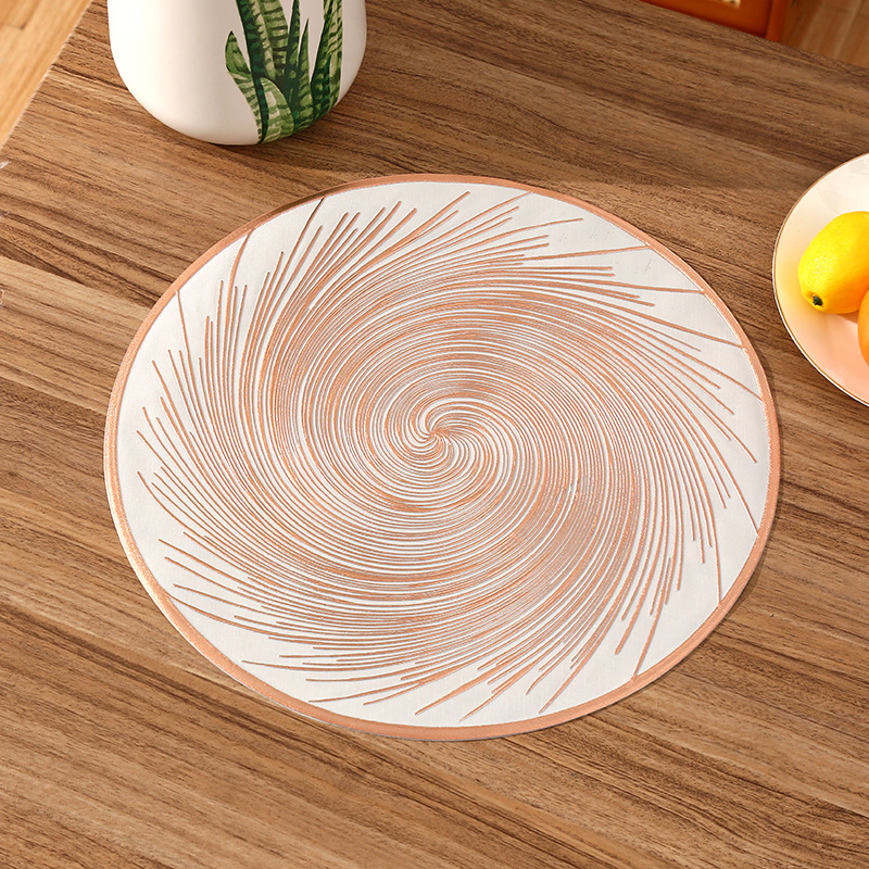 Amazon circular PVC cojín creativo vórtice cojín de aislamiento térmico de café de alto nivel cojín de aislamiento térmico de restaurante de lujo