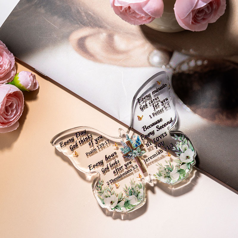 跨境亚克力蝴蝶摆件透明伴手礼周年纪念送朋友亲人蝴蝶摆台装饰品