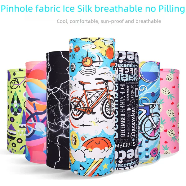 Ice Silk Pinhole Neck Set Outdoor Sports Varied Magic Headscarf Sunscreen Breathable Riding Mask Men's and Women's Pullover Scarf
