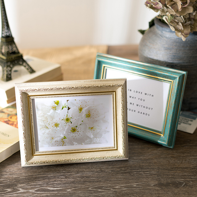 Retro photo frame European style table 5 inch 6 inch 7 inch 8 inch 10 inch A4 wall art studio picture frame children's photo frame