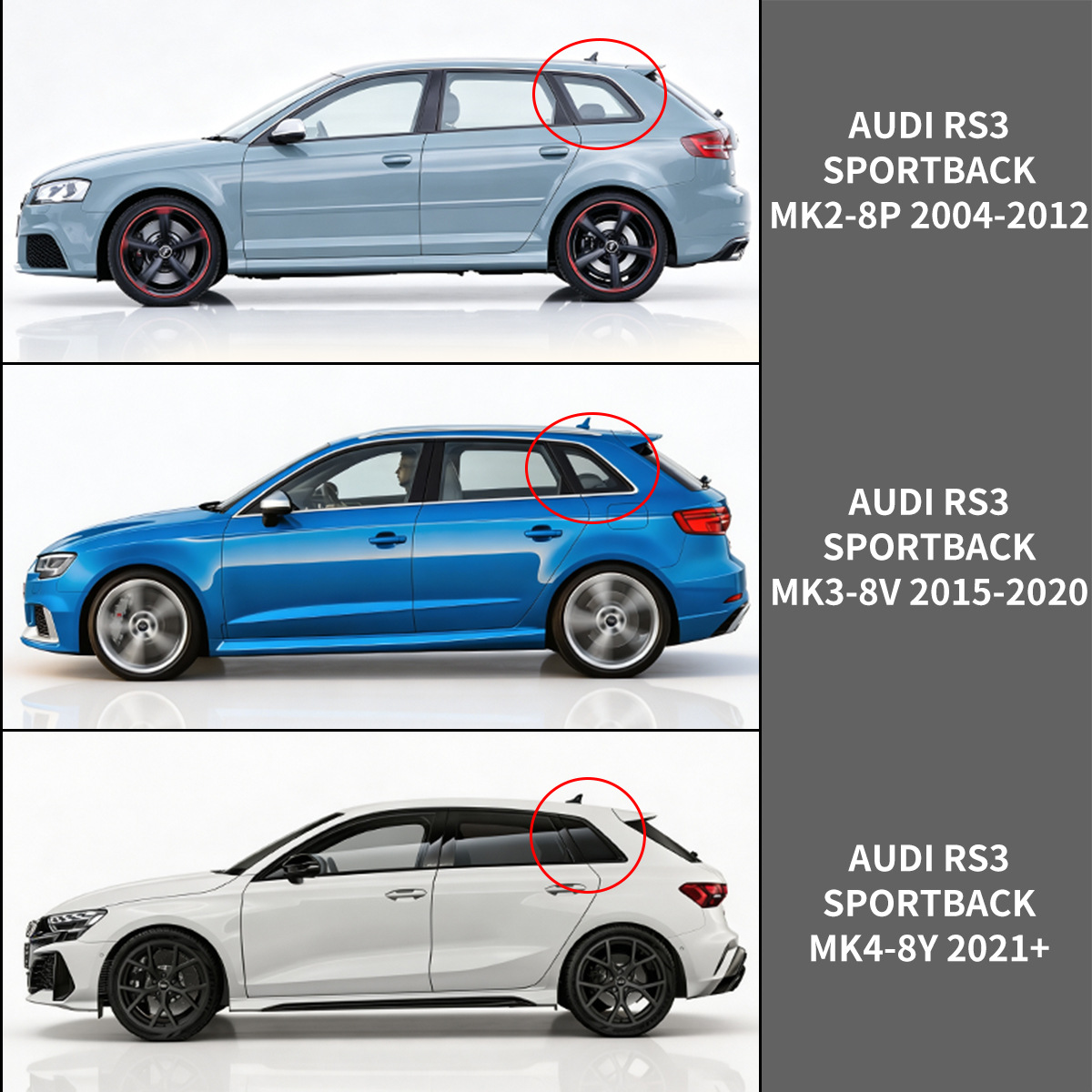 Suitable for Audi RS 0.15kg Sportback window visor
