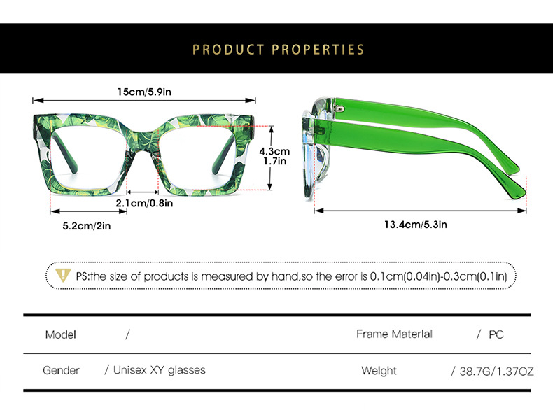 54g Weight Full Frame Glasses Structure Glasses Classification PC Lens Material Square Glasses Style Holiday, Daily Occasion Solid Color Pattern All Seasons Season Unisex Gender Simple Style, Classic Style Style Simple Style Classic Style Solid Color PC Square Full Frame Optical Glasses 4
