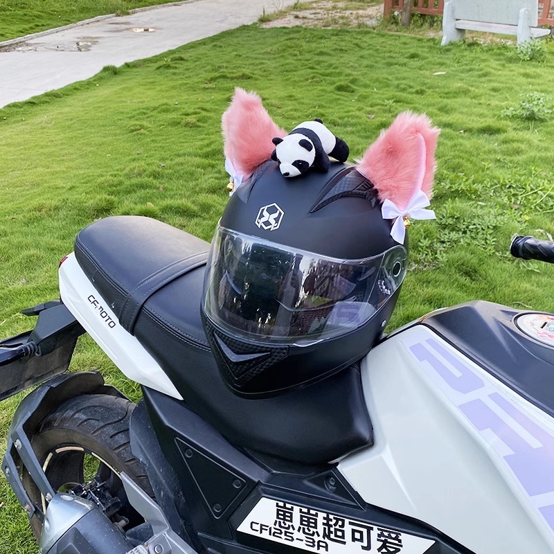 Motorcycle Helmet Decoration Plush Cat Ear Accessories