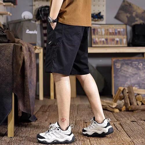American work shorts for men, summer 2025, large size middle pants for men, casual five-pocket pants for summer