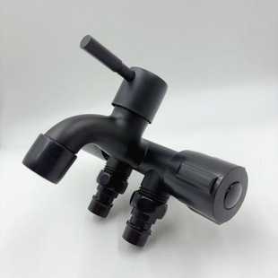 Cross-Border One-In and Three-Out Multi-Functional Painted Black Faucet Washing Machine Faucet Balcony Dual-Use Faucet