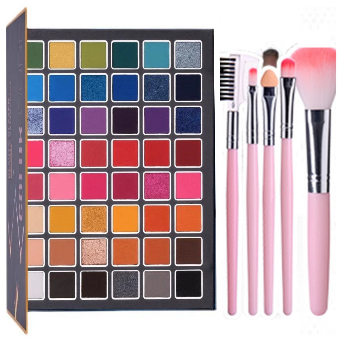 Палетка теней для век (BeautyGlazed BG48) 48 цветов — сценический и косплей, матовые и шиммер