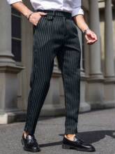 T 21668 Pinstripe Loose Straight Pants ���l�y������ʿ��ѝ