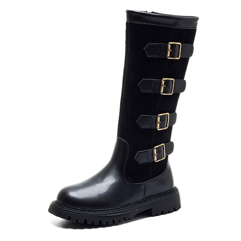 Girls' Boots 2026 Autumn and Winter New Style Girls' Fleece-Lined Fashion Boots British Style Ins Small Chanel Style Children's High Boots