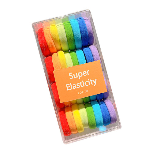 Children's headband candy-colored rubber band little girl's high ponytail towel ring hair tie girl's hair elastic band hair accessories