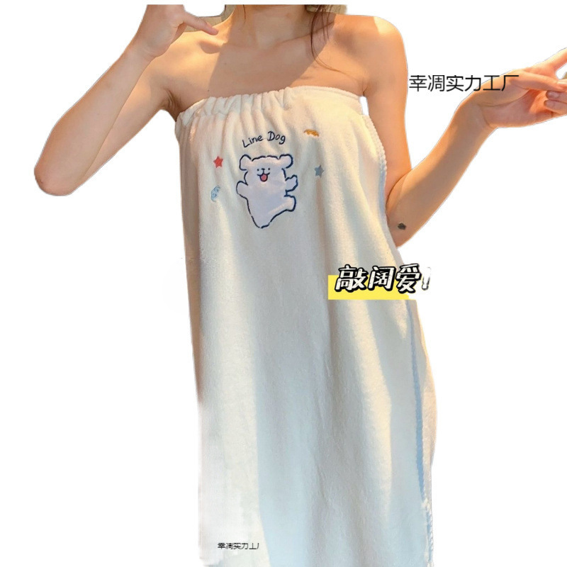 목욕 타월 여성용 목욕 가정용 흡수성 빠른 건조 헤어 목욕 스커트 여름 귀여운 긴 목욕 타월 3 피스 세트 도매