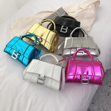 跨境bag新款包包女经典字母沙漏包mini bags时尚漆皮单肩手提包