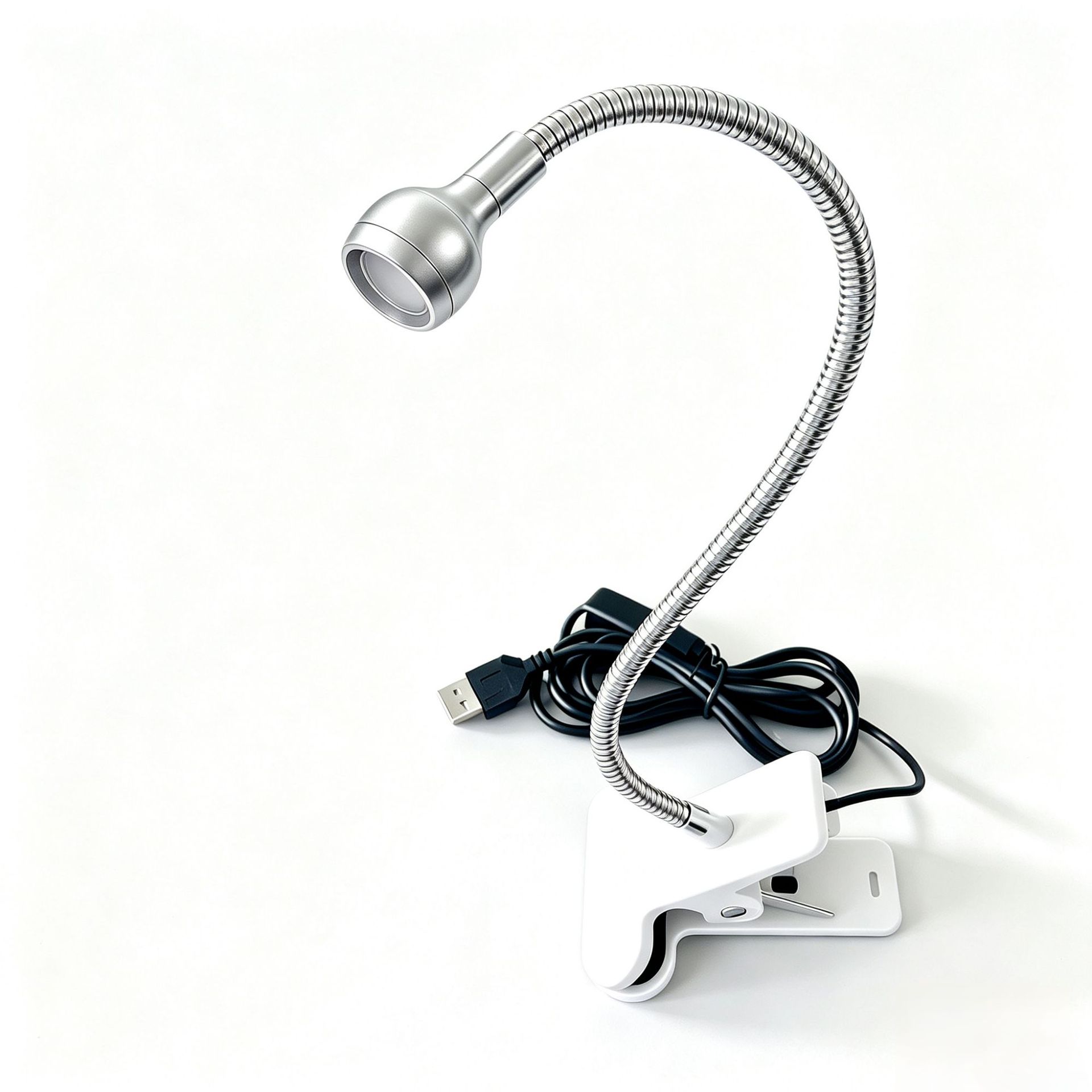 Lámpara de Escritorio UV con Clip USB de Metal con Protección Ocular para Manicura y Detección de Billetes