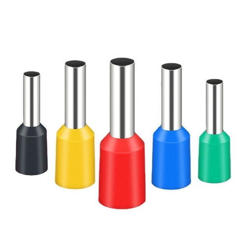 Tubular cold-pressed terminal block Pin type pre-insulated terminal E10-12/E16-12/E25-16/E35-16