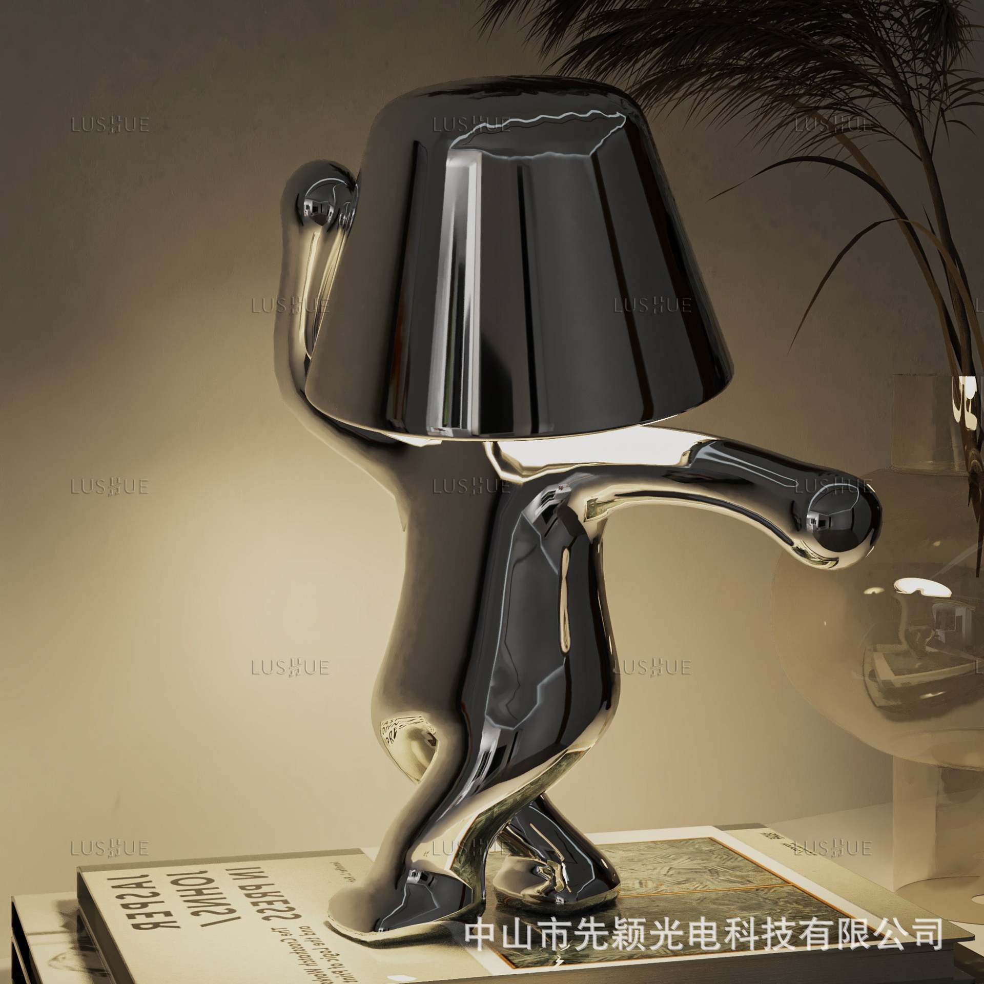 Fábrica transfronteriza Hermanos de oro lámpara de mesa decoración noche luz lámpara pensador