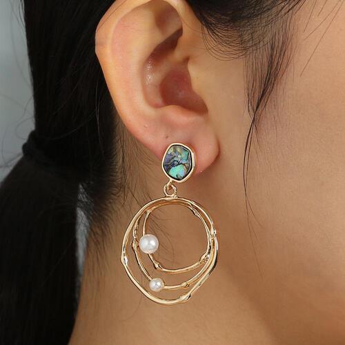 Metal retro earrings, high-end exaggerated personality, irregular large circles, European and American fashion earrings, ins internet celebrity