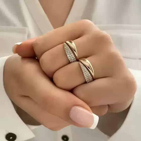 Ring Women's Ins Style Niche Index Finger Ring Sexy Style Diamond Elegant Cyber Celebrity Opening Adjustable Ring