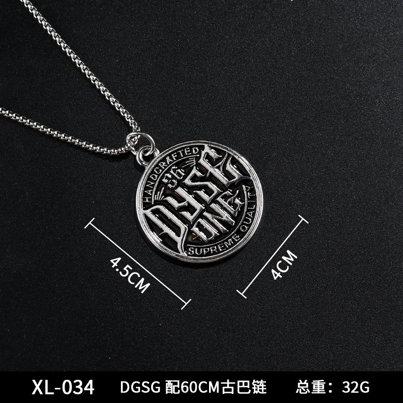 Moda hip hop suéter cadena joyería militar marca de acero inoxidable COLLAR COLGANTE de fábrica al por mayor de acero titanio accesorios collar de los hombres