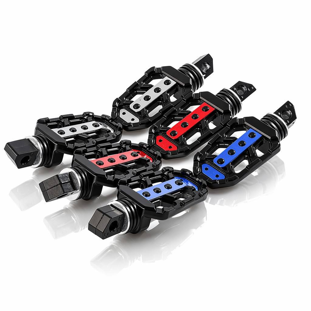 Motorcycle Cnc Aluminum Alloy Colorful Non-Slip Universal Footrests, Off-Road Vehicle Modified Adjustable Angle Foot Pedal Accessories