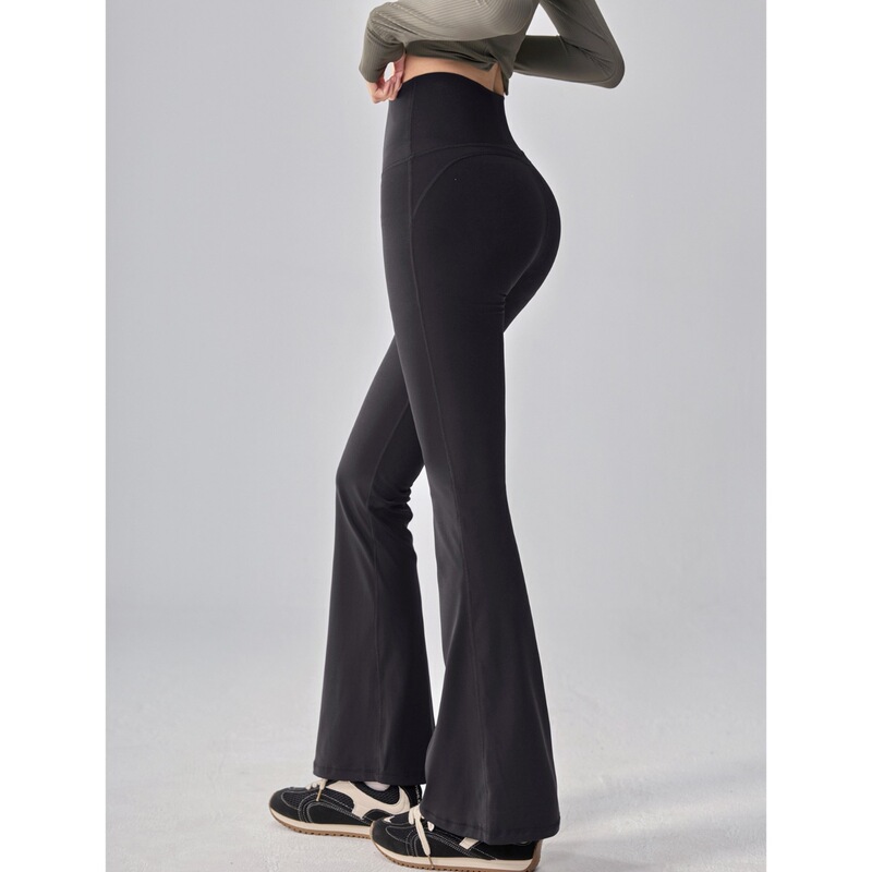 High-End Simple Yoga Pants, Micro-Flared Pants, High-Waisted Loose-Fitting Outerwear, Running and Fitness Wear, Sports Trousers for Women, Casual Style