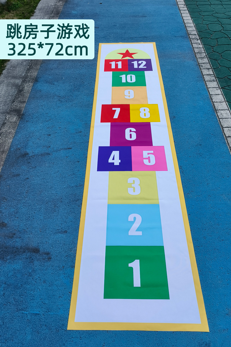 Equipo de entrenamiento sensorial, dispositivo de paso, almohadilla de huellas de manos y pies para niños y juguete de enseñanza de movimiento de salto con juegos caseros