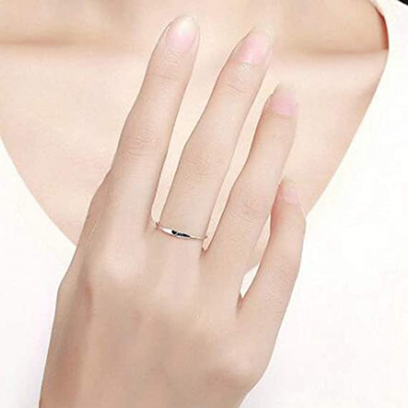 Plating Design Simple Style Heart Shape Titanium Steel Plating Rings