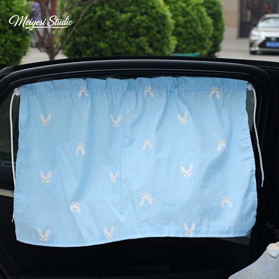with Suction Cup Car Sun – Car curtains - striped-rabbit-suction-cup-curtain