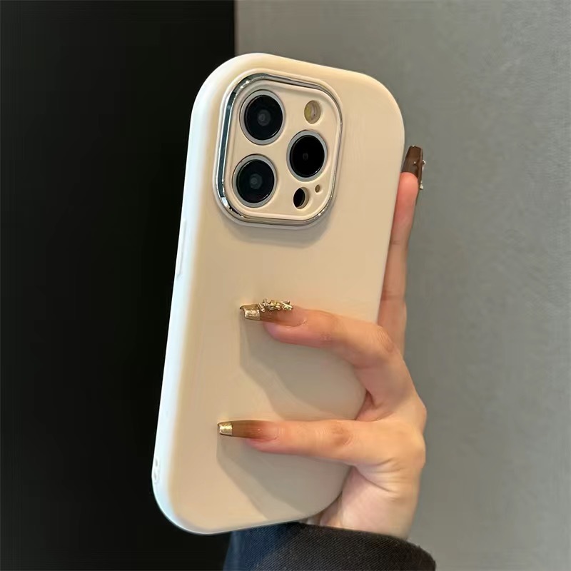 椭圆边适用iphone16/15/13/14promax壳苹果11简约纯色硅胶软壳12p|undefined