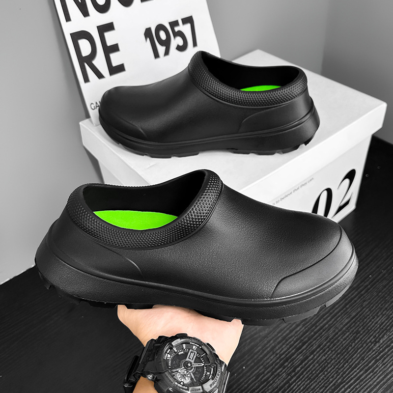 Nuevos zapatos de cocina respirables, antideslizantes, impermeables, a prueba de aceite, zapatos de cocina de primavera y otoño, zapatos de enfermería, zapatos de lluvia, zapatos de agua de mujer