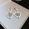 Silver needle, fashionable earrings, simple and elegant design, flowered, high-quality style