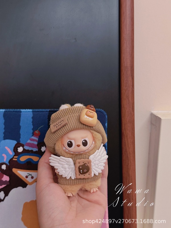 迷你版4.0LABUBU搪胶脸毛绒盲盒玩偶衣服套装小鼻嘎心底密码四代|undefined