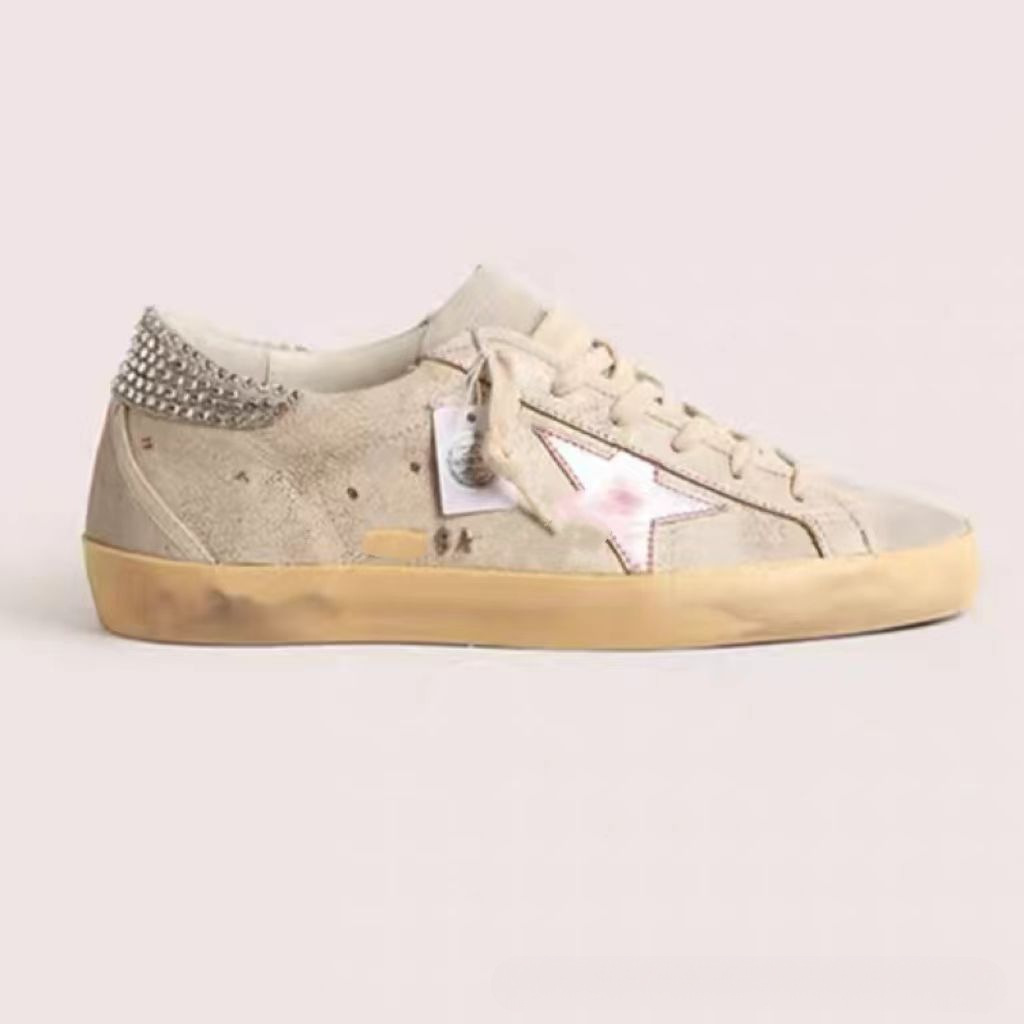 Clásico universal casual coreano GG hacer viejas estrellas pequeñas zapatos sucios zapatos de skate para hombres aumentan la altura interior de zapatos sucios de piel de vaca pequeños zapatos blancos