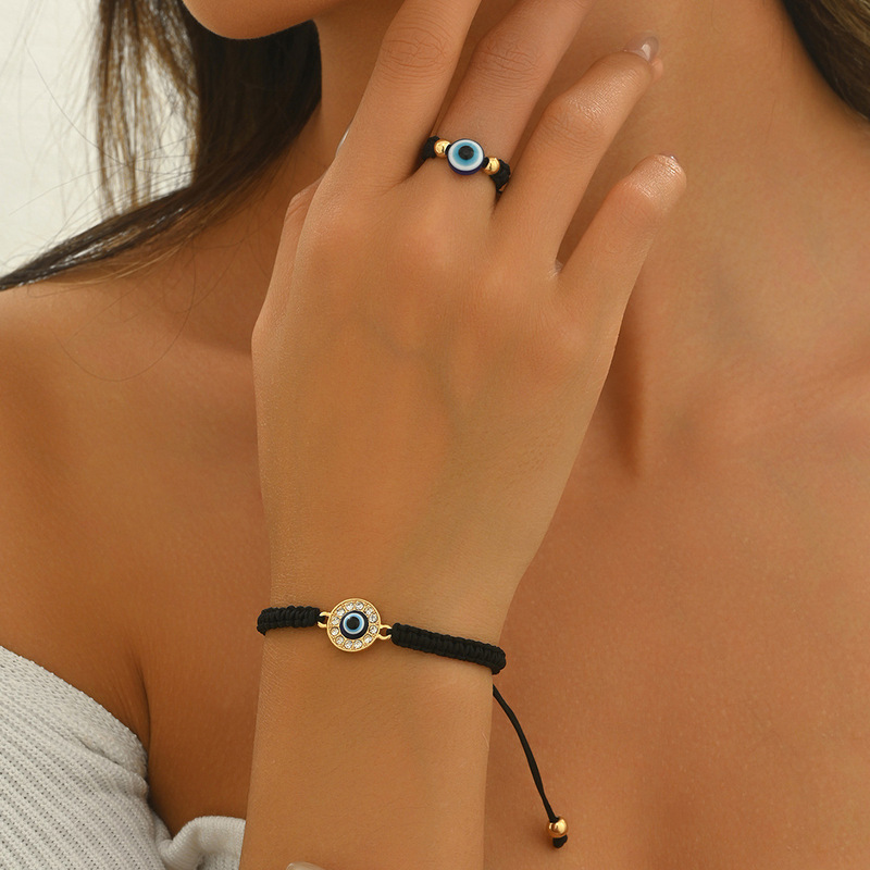 Hot-Selling Evil Eye Black Bracelet, Blue Eye Braided String Devil's Eye Bracelet Set, Dragon Boat Festival Colorful String Hot-Selling Evil Eye Black Bracelet, Blue Eye Braided String Devil's Eye Bracelet Set, Dragon Boat Festival Colorful String