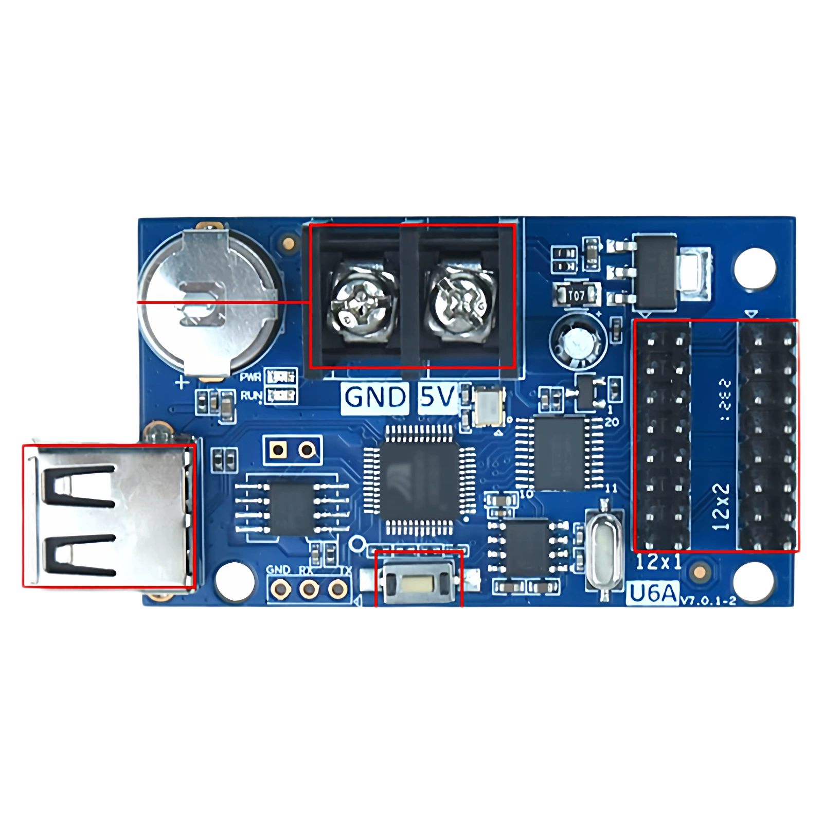 Серый масштаб HD-U6A уличный LED-дисплей однокрасочный и двухцветный экран прокручиваемых символов реклама U-диск контроллер карты материнская плата