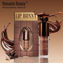 跨境爆款兔子唇釉巧克力微闪唇彩保湿滋润珠光唇蜜易上色唇油女士