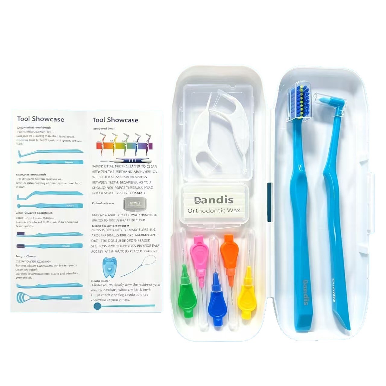 Orthodontic Oral Care Set with Floss and Brushes