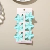 #3 Matte light blue [6-piece set with card] 4cm plumeria style