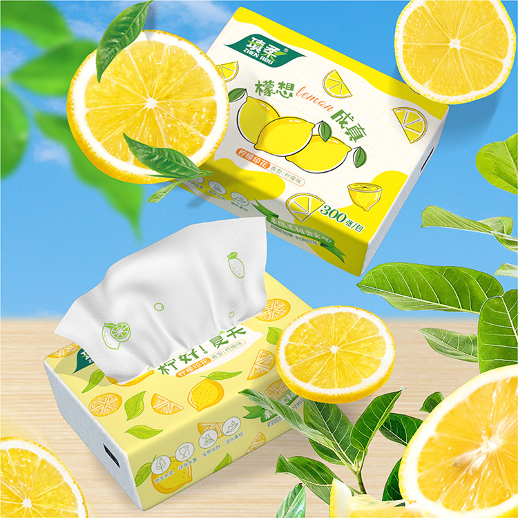 Factory Direct Supply Lemon Printed Tissue Paper Scented Paper Towel Household Large Pack Facial Tissue Wettable Paper Toilet Paper Factory Direct Supply Lemon Printed Tissue Paper Scented Paper Towel Household Large Pack Facial Tissue Wettable Paper Toilet Paper