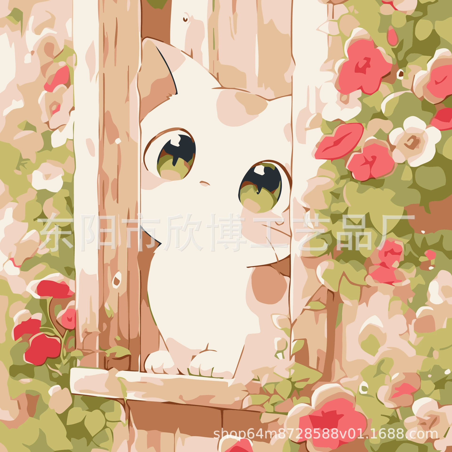 Direct from factory DIY digital oil painting children's hand-painted cartoon coloring stress relief 20*20 landscape floral oil painting