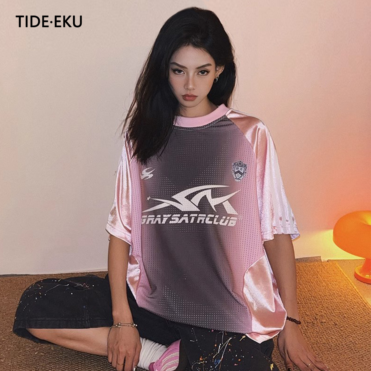 TIDEEKU潮流男装2025年夏季新款潮系短袖圆领套头休闲街头型男T恤