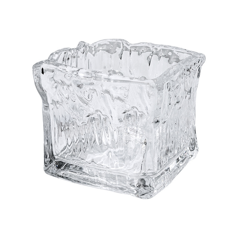 Patrón de glaciar, sensación de alto nivel, cubitos de hielo, cenicero cuadrado, cristal, celebridad de Internet, lujo ligero, decoración de sala de estar para el hogar creativo de nicho