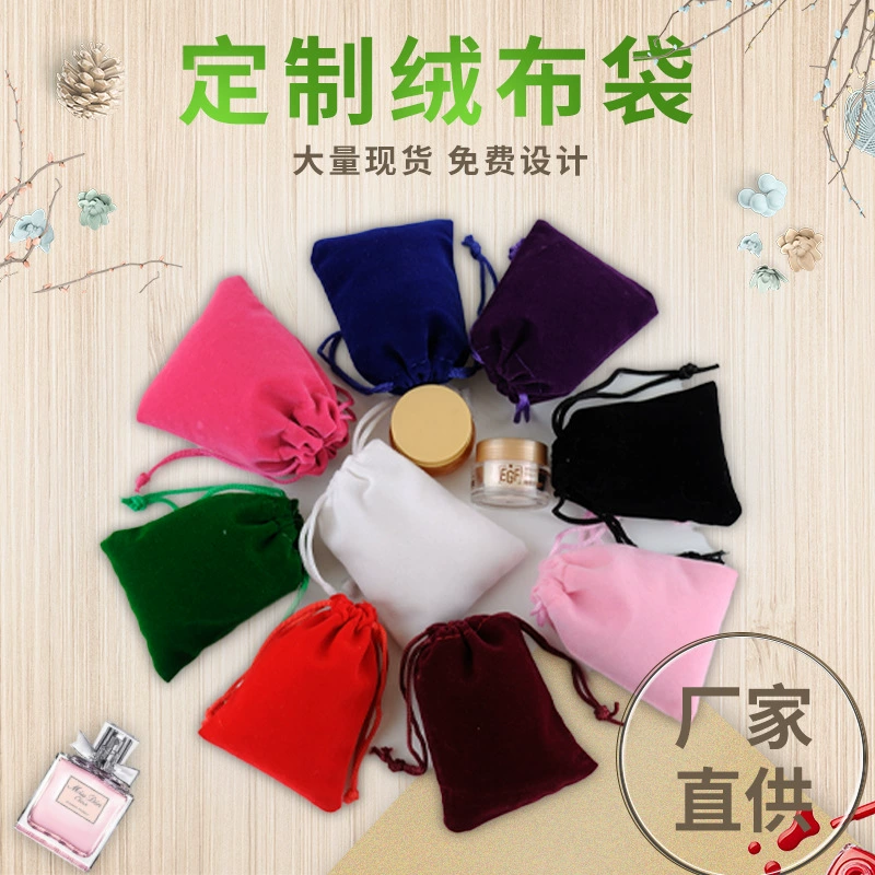 Производитель бархатных мешочков на заказ, мешочки на завязках, бархатные мешочки с флокированием, черные бархатные мешочки для упаковки ювелирных изделий оптом с печатью логотипа