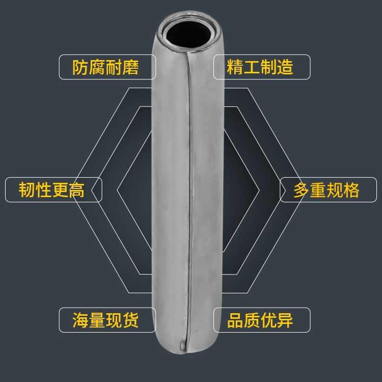 供应不锈钢卷制弹性销 304螺旋销两圈半 卷销 弹性卷销子