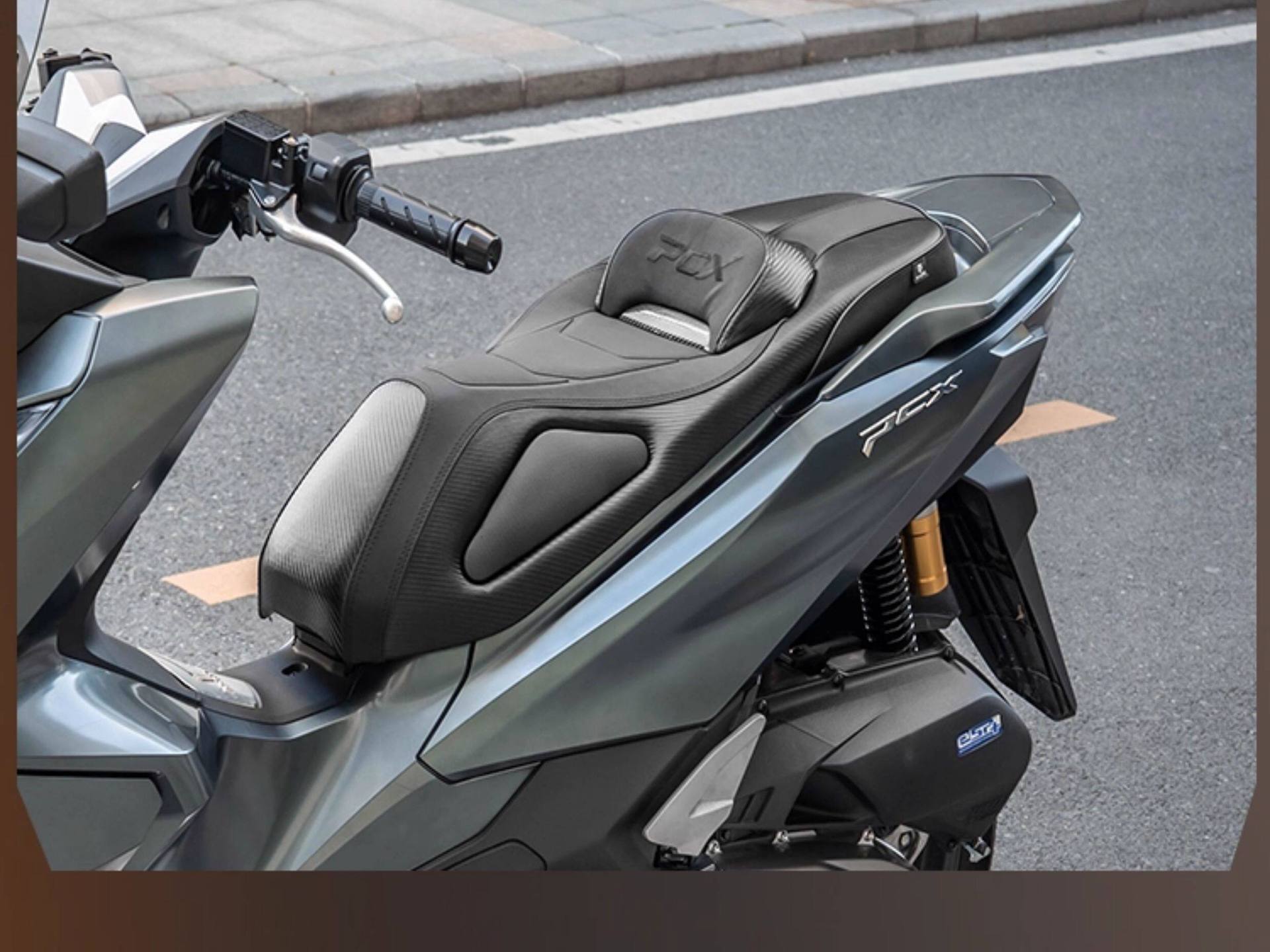 Suitable for 21-25 Honda Pcx160/125 Modified Seat Cushion with Embroidered Decorative Piece and Heightened Lumbar Support Cushion