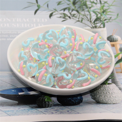 新款桃心手绘珠手机链包包装饰链散珠头绳diy手工制品配件批发