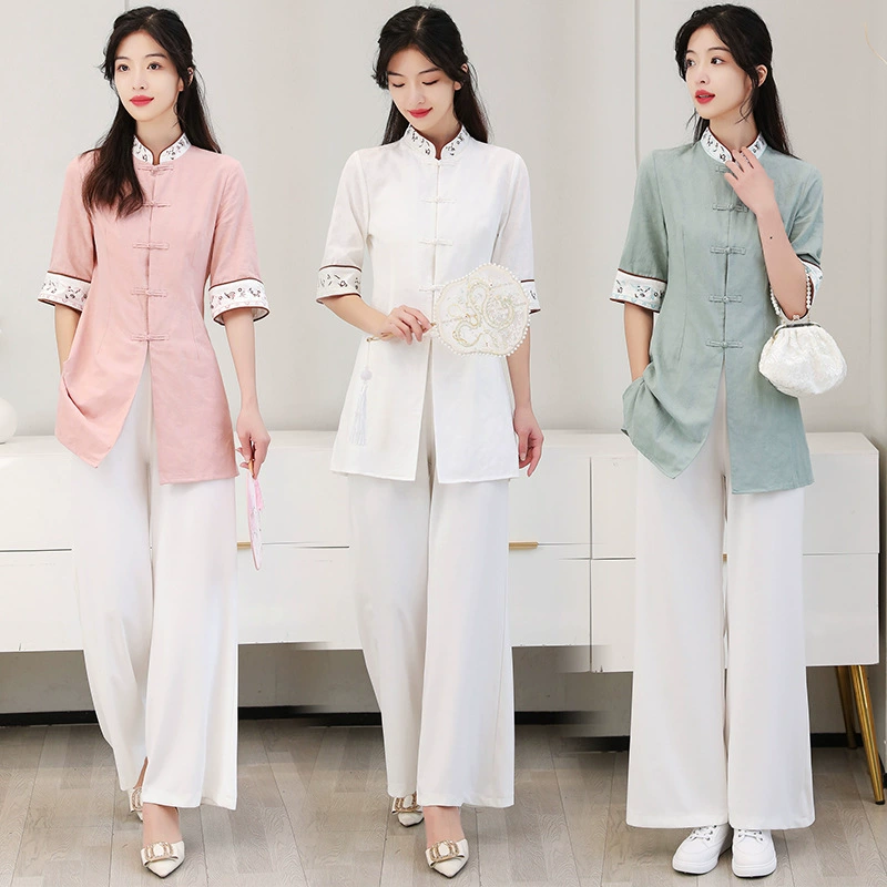 9084 Real Pat Оригинал 2023 летняя Новая высококачественная жаккардовая хлопковая приталенная Красивая рабочая одежда для похудения чайная одежда женская