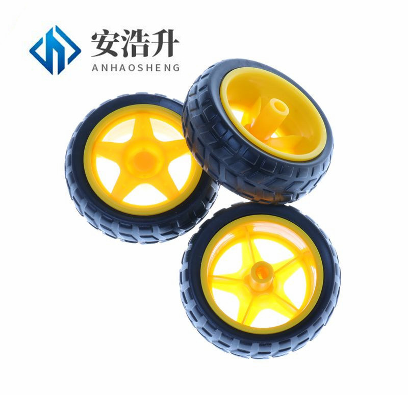 橡胶车轮/机器人/寻迹巡线小车配件 智能小车 轮胎 底盘轮子 40g