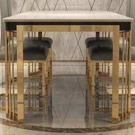 意式轻奢大理石餐桌西餐桌家用小户型时尚餐桌椅组合现代简约桌子