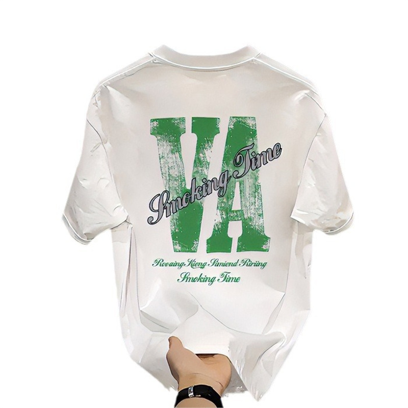 Men's Clothing Ins Trend Simple Printing All Match Light Luxury Handsome Casual Fashion Brand Tops_voghion.com