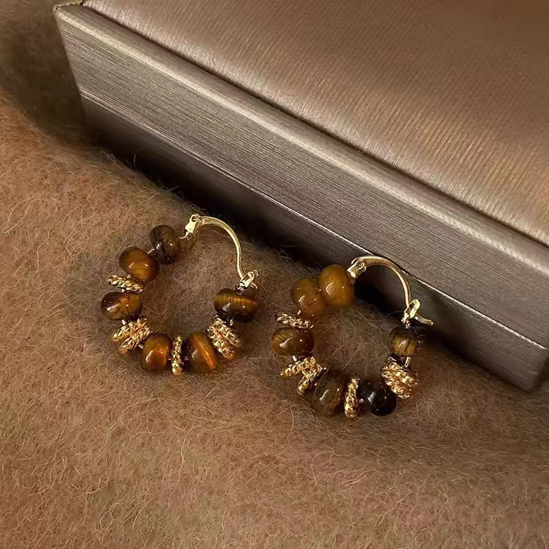 29#Tiger Eye Stone Earrings